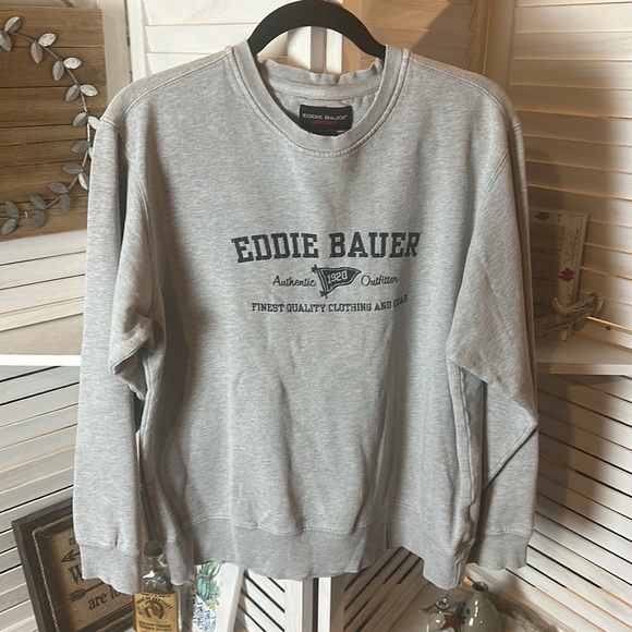 Vintage Eddie Bauer Sweatshirt Gray - Picture 1 of 4